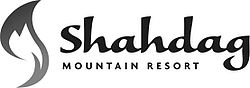 Logo Shahdag Mountain Resort in Schwarz-Weiß mit stilisierter Flamme