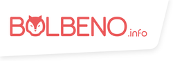 Logo Bolbeno.info in Rot mit stilisiertem Fuchskopf als Buchstabe O