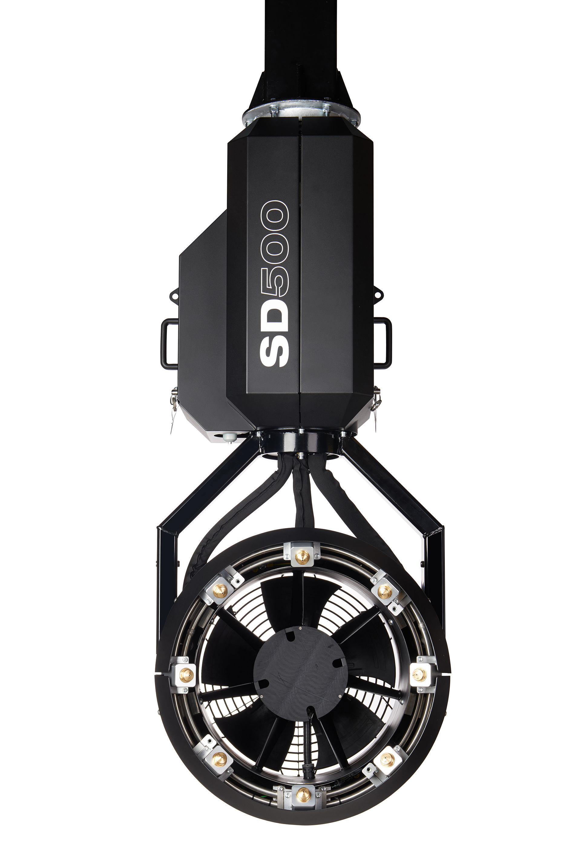 Vista frontale SD500 con ventilatore e ugelli disposti ad anello