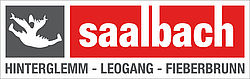Logo Saalbach Hinterglemm Leogang Fieberbrunn mit weißem Adler auf grau-rotem Hintergrund