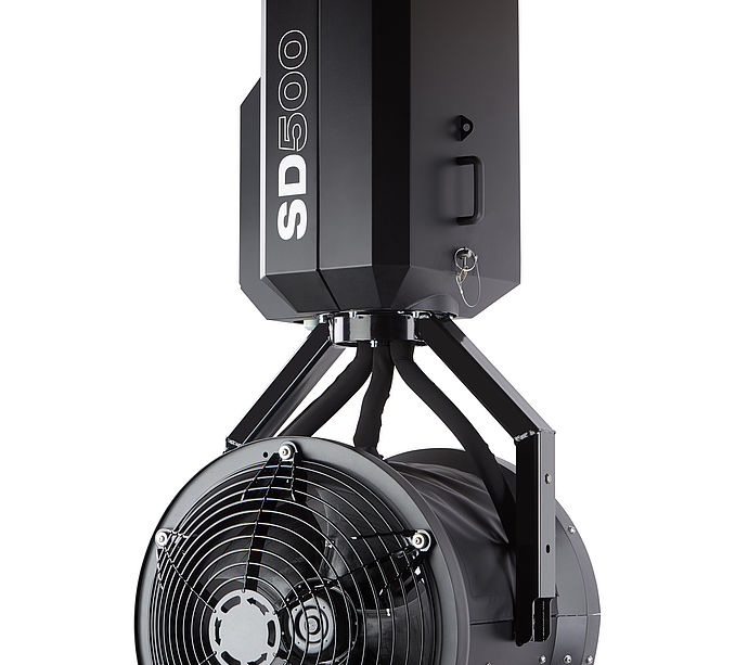 Generatore di neve indoor SD500 con griglia di protezione ventilatore laterale