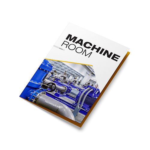 TechnoAlpin Machine Room Broschüre mit Pumpstation für Beschneiungsanlagen